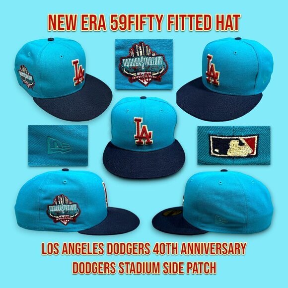 New Era Los Angeles Dodgers 59FIFTY Fitted Hat 40TH Anniv Stadium Patch 7 3/8